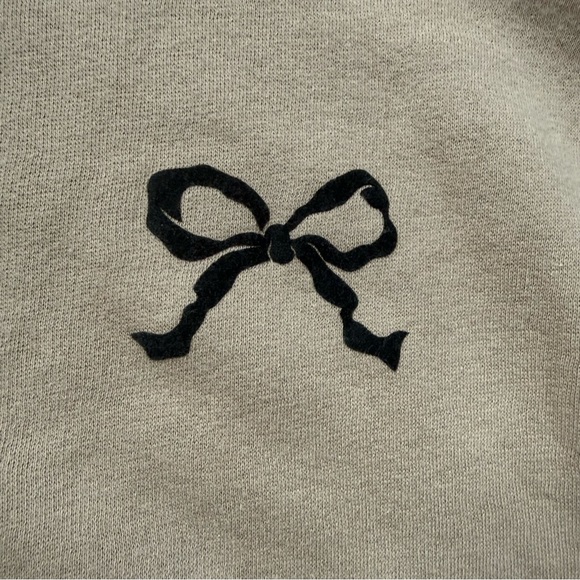 Wild Fable Cream Taupe Cropped Mock Turtleneck With Bow - Picture 4 of 6